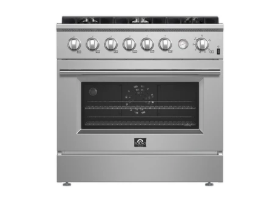 Forno FFSGS627736 Marco 36-Inch Gas Range Stainless Steel, 6 Burners 67,000 Btu, 5.36 Cu.Ft. Convection Oven